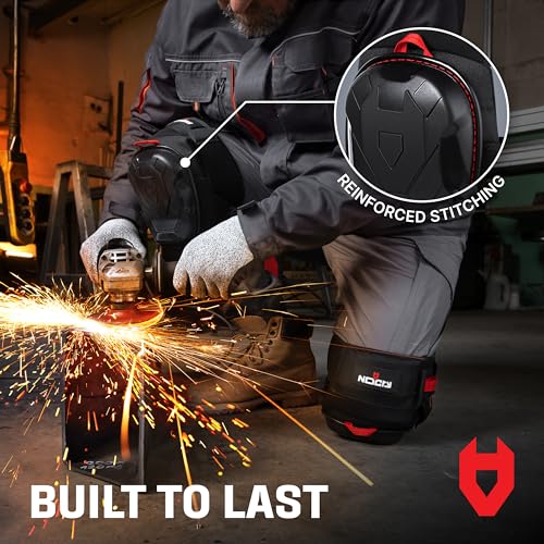 NoCry Professional Work Knee Pads for Men Construction with Ankle Support and Heavy Duty Anti-Slip Cap — Foam Cushion and ...