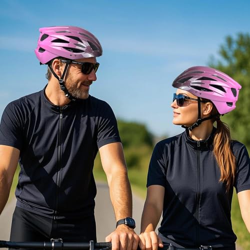 AISSTXOER Road Bike Helmet Adult Men & Women, Adjustable Lightweight Design (22-24.5 Inches) - Vented, Removable Visor & R...