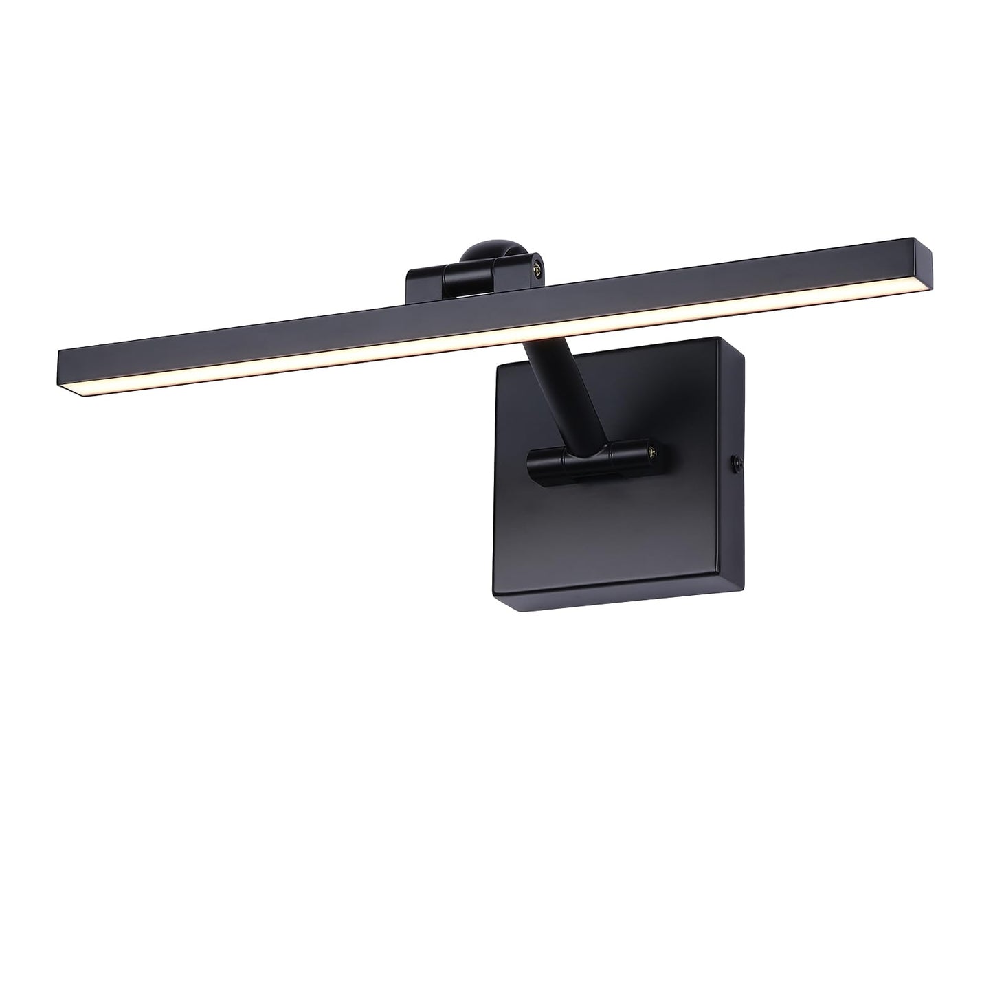 Black 15.7 Inch LED Dimmable Lights For Pictures On Wall Hard Wired Gallery Light Modern Artwork Wall Lamps, Warm White Picture Lights with Single Swing Arm Art Display Light For Paintings Portrait