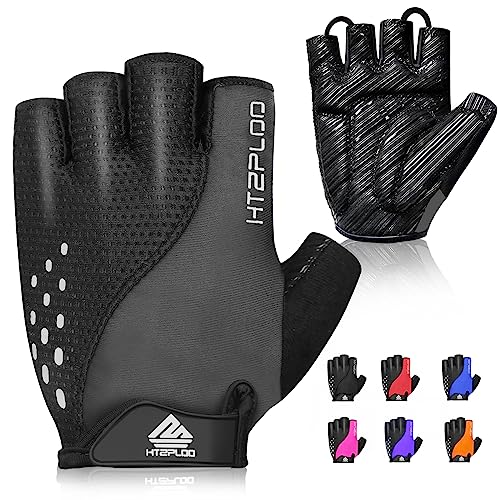 HTZPLOO Bike Gloves Cycling Gloves Biking Gloves for Men Women with Anti-Slip Shock-Absorbing Pad,Light Weight,Nice Fit,Ha...
