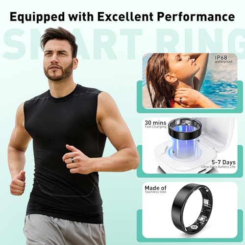 Free Shark Smart Ring with Sleep Monitoring, Step Counting, Heart Rate, Blood Oxygen for iOS and Android, No Subscription ...