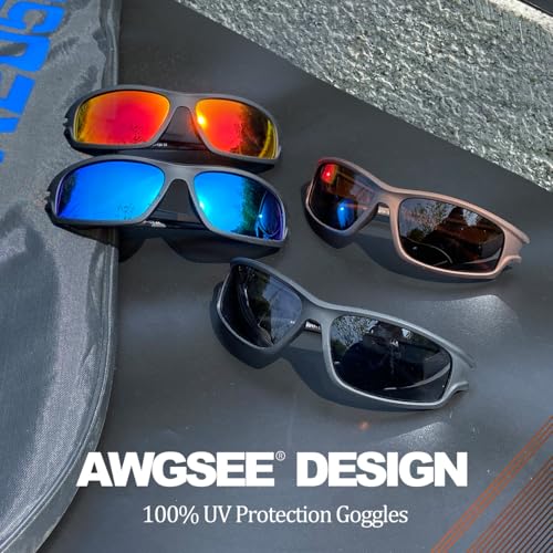 AWGSEE 3PACK Polarized Sports Sunglasses for Men Driving Golf Fishing Running Sun Glasses UV400 Protection