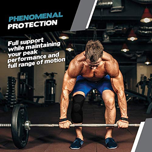 POWERLIX Knee Compression Sleeve (Pair) - Best Knee Brace for Knee Pain for Men & Women – Knee Support for Running, Basket...