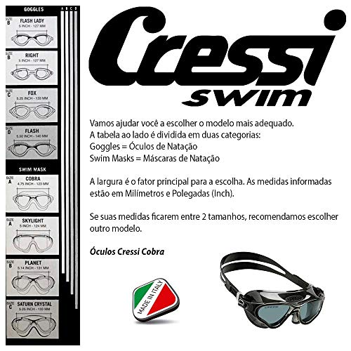 Cressi Adult Comfortable Swim Mask Ideal for The Pool and for The sea | Cobra Made in Italy