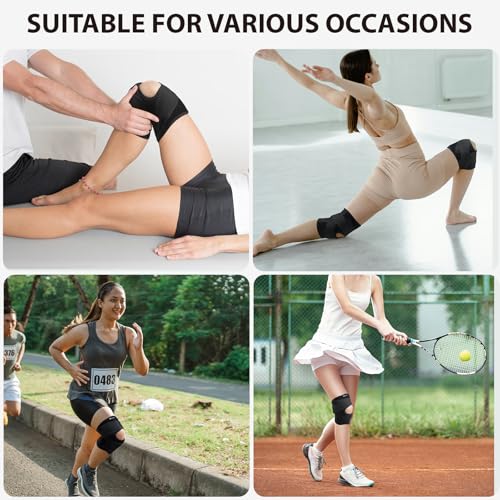 Knee Brace with Side Stabilizers for Meniscus Tear, Adjustable Knee Wrap for Pain Relief, Breathable Compression Knee Supp...