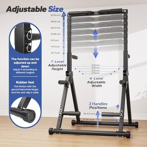 Foldable Pull Up Bar Free Standing, Strength Training Pull-up Bars Adjustable Pull Up Station, Power Tower Pull Up Bar Mul...