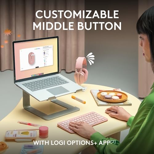 Logitech Pebble Mouse 2 M350s Slim Bluetooth Wireless Mouse, Portable, Lightweight, Customizable Button, Quiet Clicks, Eas...