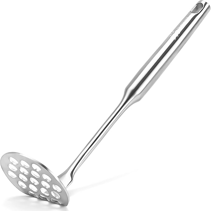 Small Avocado Masher - Stainless Steel Potato Masher，Mashed Potato Masher Kitchen Tool，Heavy Duty，8.7" Mini Bean Smasher for Vegetables & Fruits - Effortless Guacamole Preparation, Christmas gifts