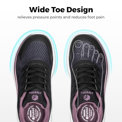 FitVille Woman Walking Shoes Wide Width Heel Pain Lightweight Cloud Lite V1