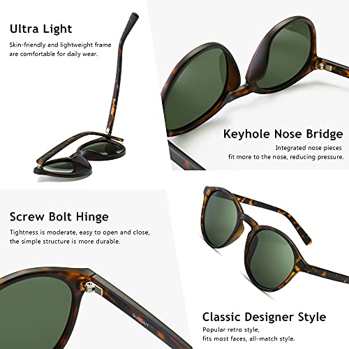 SUNGAIT Classic Vintage Round Polarized Sunglasses for Women Men Retro Style UV400