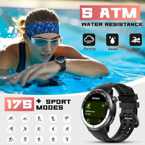 Military Smart Watch(Answer/Make Call), GPS Smartwatch for Men Women, 1.43" HD AMOLED Display, Fitness Activity Tracke wit...