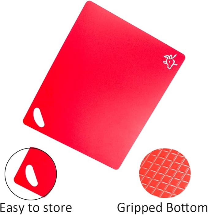 Flexible Cutting Boards Set, Cutting Board Mats for Cooking, 2 Pack Colored Cutting Board Set with Easy-Grip Handles, Flexible Plastic Cutting Sheet Set of 4 (2)