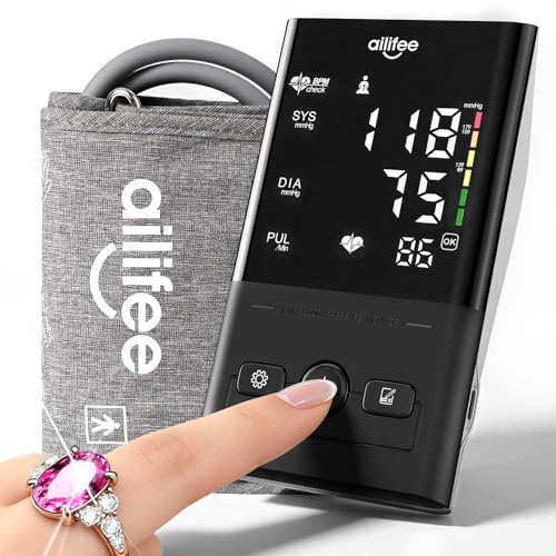 Ailifee Clinically Accurate Upper Arm Blood Pressure Monitors for Home Use with Large Cuff, One-Button Operation, Dual Use...