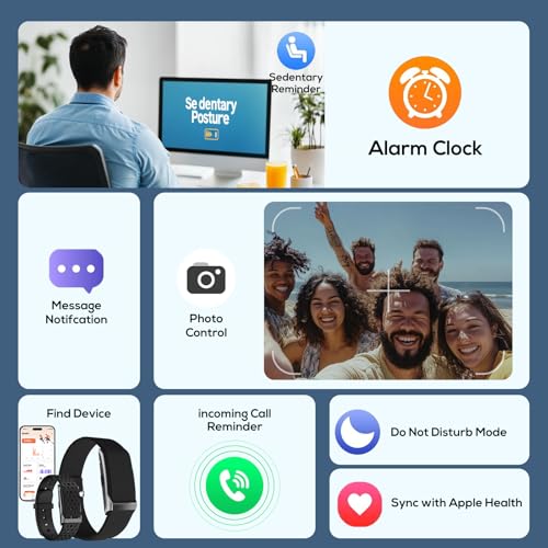 Health Smart Bracelet, Activity & Fitness Trackers/SpO2/ Heart Rate / Blood Pressure/ Sleep Stress/IP68 Waterproof for120 ...