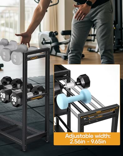 FHXZH 3-Tier Dumbbell Rack Stand Only - Adjustable Weight Rack for Home Gym, Heavy-Duty Weight Stand for Dumbbells Kettleb...