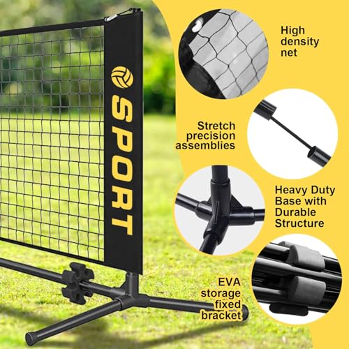 Furypiont 10 FT Mini Portable Volleyball Net Equipment Set with Rubber Volleyball,Pump and Potable Carry Bag.Adjustable He...