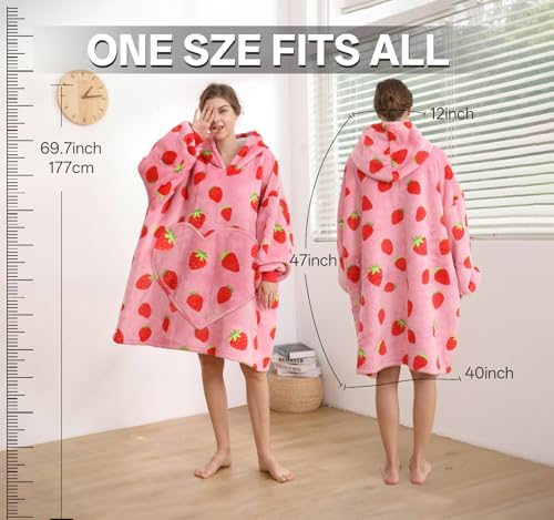 Dietersler Wearable Blanket Hoodie, Women Oversized Fluffy Hoodies Blanket,Warm Cozy Sherpa Sweatshirt Gift,One Size for All