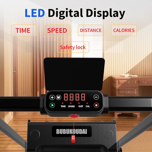 Foldable Treadmill with Manual Incline, 6.2 MPH Compact for Home Use, Features LED Monitor and Safety Stop Key, Adjustable...