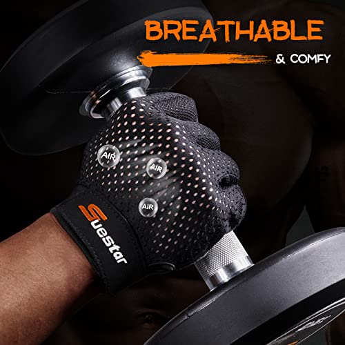 SueStar Workout Gloves for Men Women, Weight Lifting With Full Palm Protection, Excellent Grip, Ultra Breathable for Weigh...