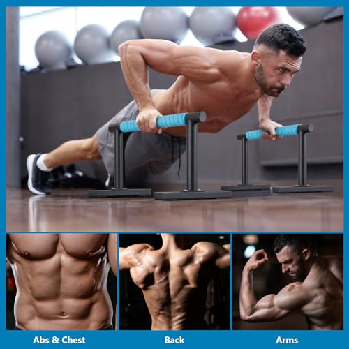 Purife Strength Training Parallettes I-Sit Push Up Bars, Pushup Handles Calisthenics Equipment for Home Workout, Anti-slip...