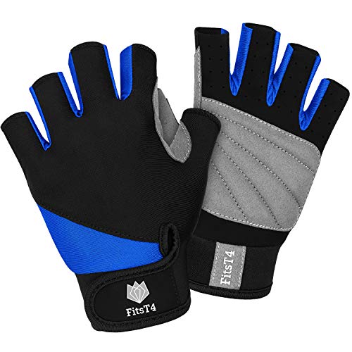 FitsT4 Sports Half Finger Padded Palm Gloves for Diving, Sailing, Jet Skiing, Stand-UP Boarding, Kayaking and Water Skiin...