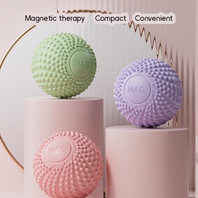 Magnetic Massage Ball - Deep Tissue Muscle Relief & Myofascial Release (Pink)