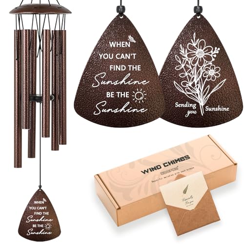 Get Well Gifts for Women Men, 32" Bronze Wind Chimes Inspirational Gifts for Women, Cheer Up Positive Sending You Sunshine...