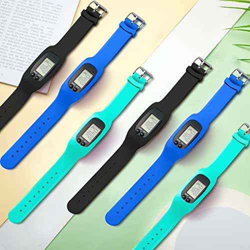 Geyoga 24 Pcs Pedometer for Walking Steps and Miles Pedometer Watch Silicone Steps Tracker Running Bracelet Ankle Step Cou...