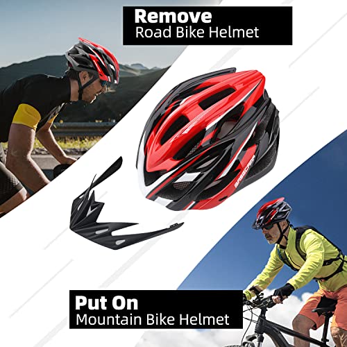 Basecamp Bike Helmet for Women Men with LED Safety Light Removable Sun Visor Lightweight Bicycle Helmet Adjustable Breatha...