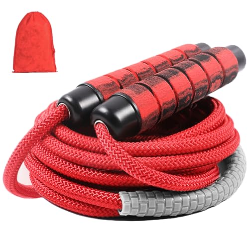 TIMEASY Weighted Jump Rope Nylon Adjustable - Tangle-Free Jump Rope for Women, Men, Kids, and Adults with Foam Handle, Rap...