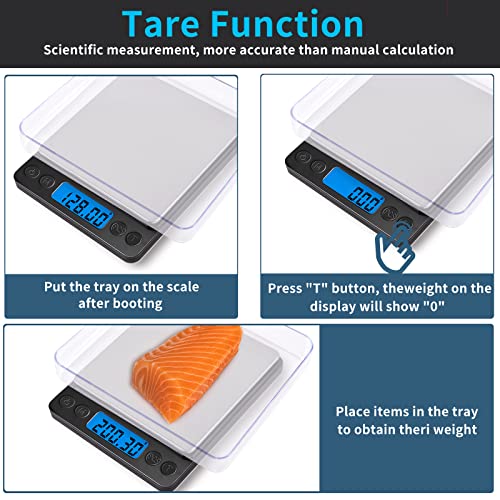 Small Digital Gram Scale 1000g by 0.01g, MEIYA High Accuracy Scale for Food Ounces and Grams, Upgrade USB Charging Kitchen...