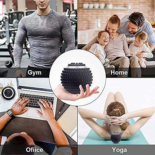 Wolady Vibrating Massage Ball 4-Speed High-Intensity Fitness Yoga Massage Roller, Relieving Muscle Tension Pain & Pressure...