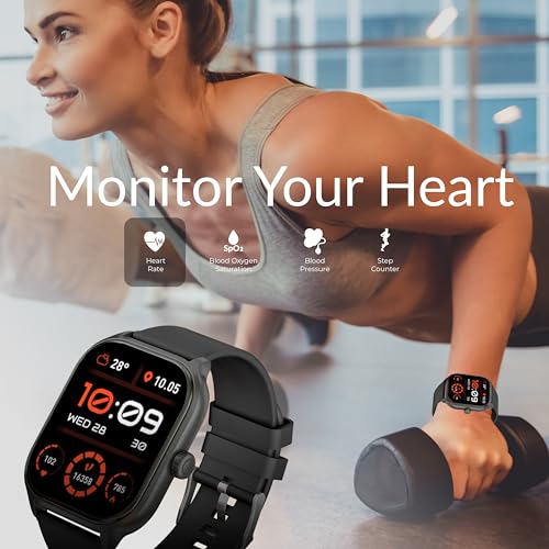 Supersonic SC-181SW 2-inch Touch Screen Smartwatch with Heart Rate Monitor, Blood Pressure, Oxygen Levels, Calories, Step...