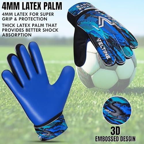 Veltine Sports Soccer Goalie Gloves for Kids Boys Children,Youth & Adult Football Goalkeeper Gloves with Double Wrist Prot...