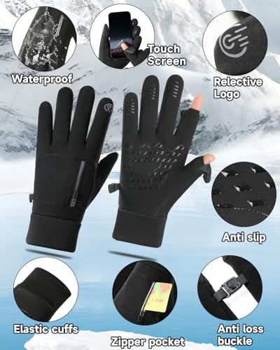 jopavo Gloves for Winter Men Women Windproof Water Resistant - Lightweight Touch Screen Gloves for Hiking Cycling Driving ...