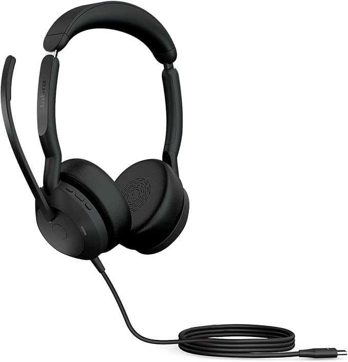 Jabra Evolve2 50 Wired Stereo Headset - with AirComfort Technology, Noise-Cancelling Mics & Active Noise Cancellation - Wo...
