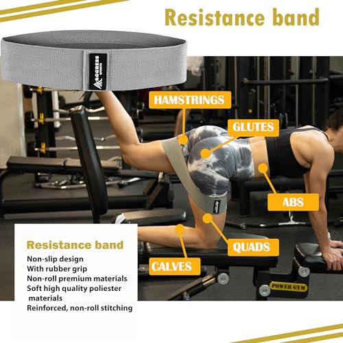 Premium Barbell Pad Set for Hip Thrusts - Squat Pad for Barbell Lunges, Bench Press, with 2 Gym Ankle Straps, Hip Resistan...