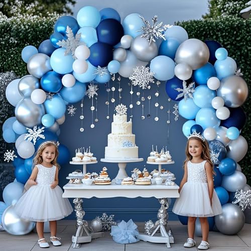 Assorted Blue Balloons Set, 60 pcs Metallic Blue Balloons, Pearl, Navy, Light Blue, Baby Blue Balloon 12 inch Latex Balloo...
