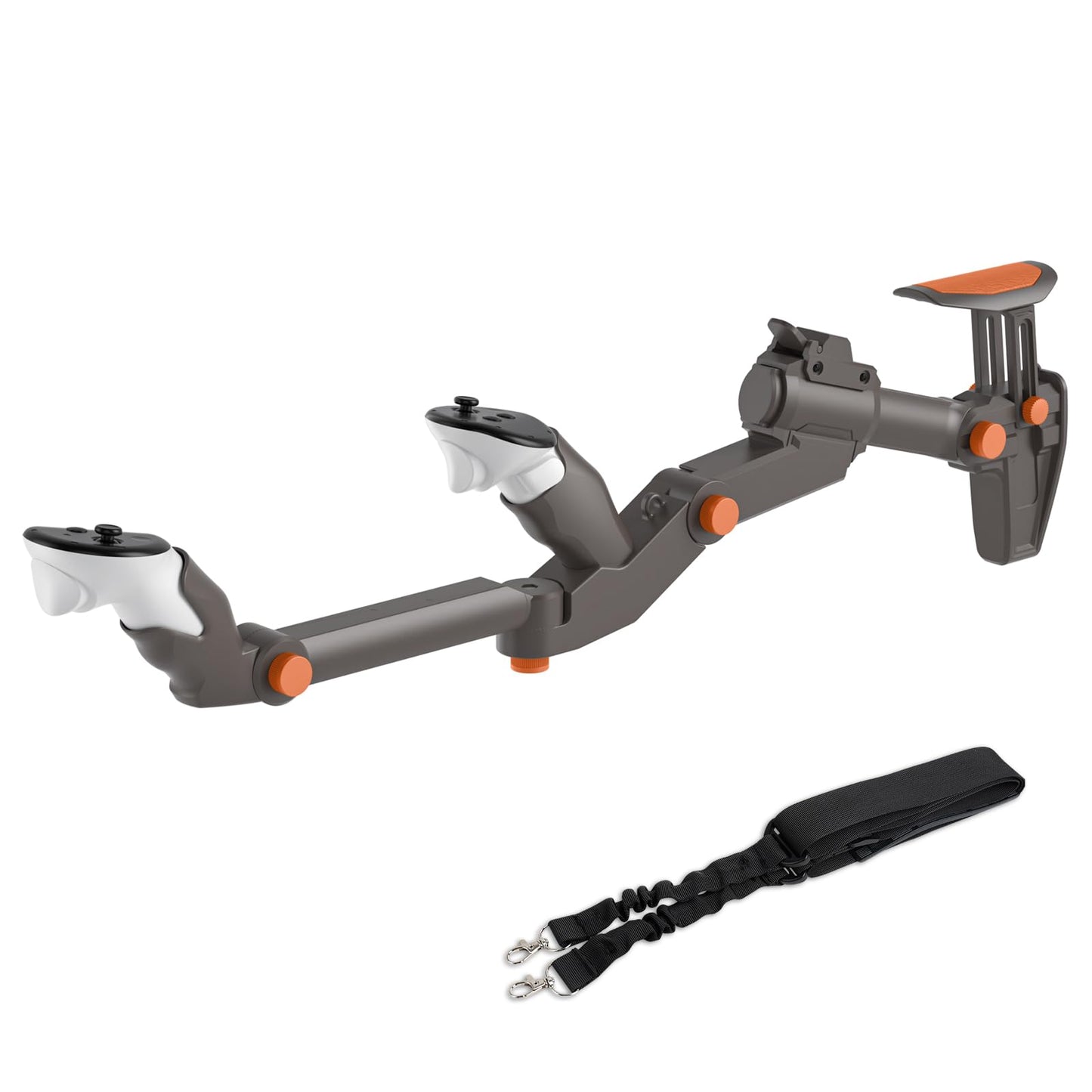 VR Gunstock for Meta Quest 2 Quest 3 Quest 3S Quest Pro – Adjustable FPS Gaming Controller Accessories with Quick Magnetic Attachment Cheek Pad for Immersive VR Gameplay (Gunmetal Gray)