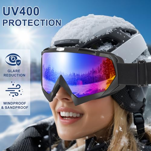 OXG Ski Snowboard Goggles for Men Women, UV Protection Ski Snow Goggles for Adult Youth Winter Snow Sports