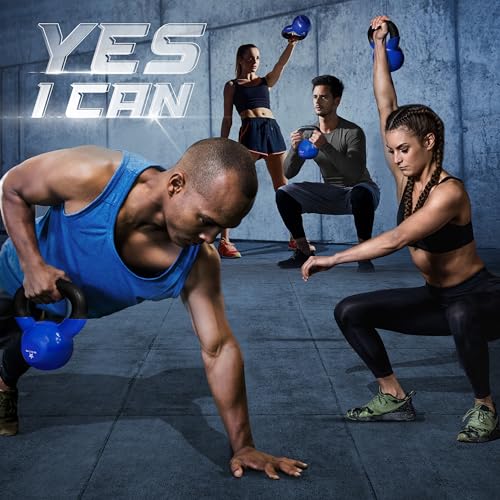Yes4All Kettlebell, 5-100 LB Vinyl Coated Cast Iron Strength Training Kettlebells for Home Gym Exercises, Fitness, Full Bo...
