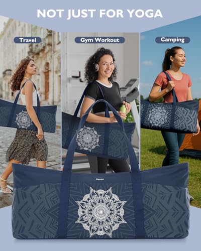 Gonex Yoga Mat Bag, Extra Large Canvas Gym Bag with Waterproof Pocket Metal Zipper, Fits Mat & Blocks, Stylish Yoga Mat Ca...