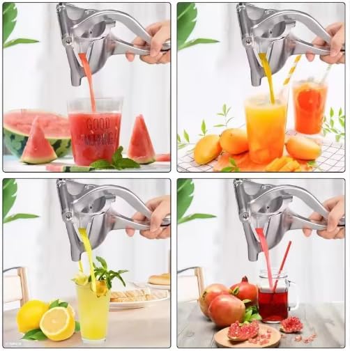 2-Pack Heavy Duty Manual Juicer, Aluminum Alloy Hand Juicer Squeezer with Ergonomically Designed Handle, 0.6L Capacity for Lemon, Orange, Grapefruit - Easy to Clean