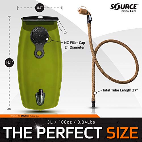 Source Hydration Bladder WXP - 3 Liter (100oz) Water Bladder with High Flow Storm Valve - Featuring All Hydration Technolo...