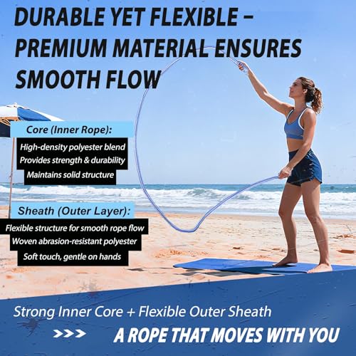 Megaraise Flow Rope Weighted Fitness Jump Rope for Women Men Workout, Adjustable 1.44lb Heavy Rope for Adult Exercise, Mob...