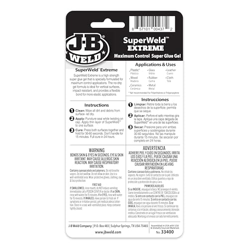 J-B Weld SuperWeld Extreme Superglue - 15g