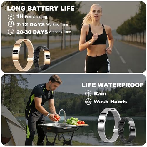 Irondance Smart Bracelet for Women Men, Activity & Fitness Trackers/SpO2/Heart Rate/Sleep Stress/1ATM Waterproof,Automatic...