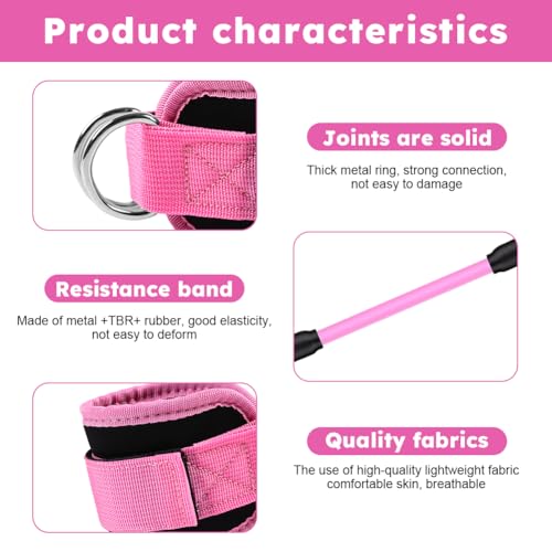 Ankle Resistance Bands with Cuffs, Elastic Resistance Band Set With Storage Bag Glutes Workout Equipment, Leg Butt Trainin...