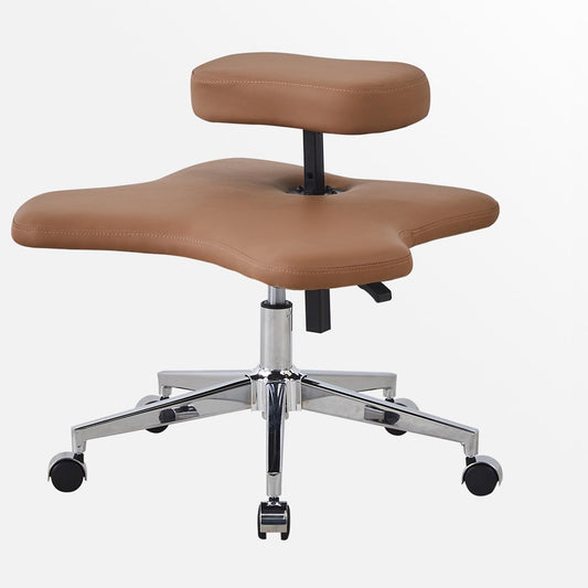 JLXJYS Kneeling Chair Kneeing Office Chair Faux Leather, Ergonomic Posture Corrective Seat/Sitting Kneeling Squatting Chair, Meditation Desk Chair Armless Game Stool (Color : Color-H)