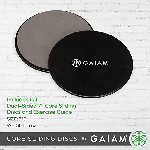 Gaiam Core Sliding Discs - Dual Sided Workout Sliders for Carpet & Hardwood Floor - Home Ab Pads Exercise Equipment Fitnes...